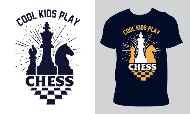 Diseño de camiseta de ajedrez Los niños geniales juegan ajedrez vector de ilustración de ajedrez