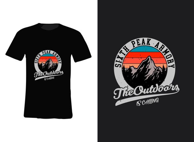 Diseño de camiseta al aire libre diseño de camiseta vintage retro vintage