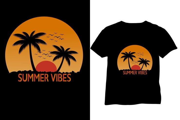 diseño de camiseta al atardecer