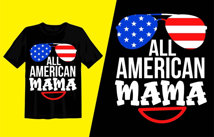 El diseño de la camiseta de ALL AMERICAN MAMA