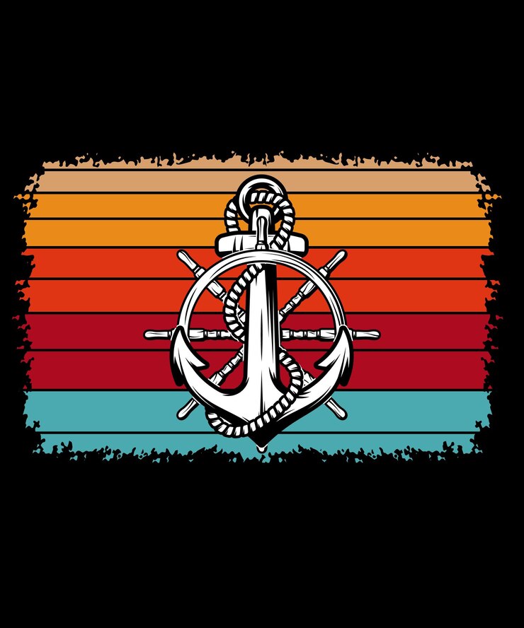 Diseño de camiseta ancla vintage