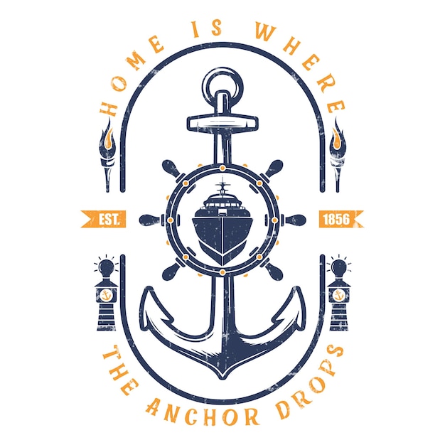 Diseño de camiseta de ancla