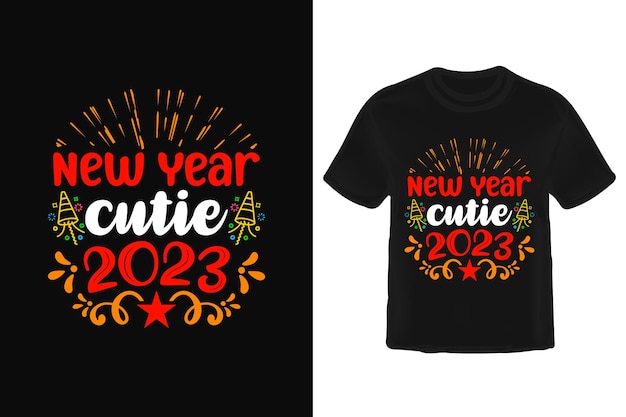 Vector diseño de camiseta de año nuevo 2023