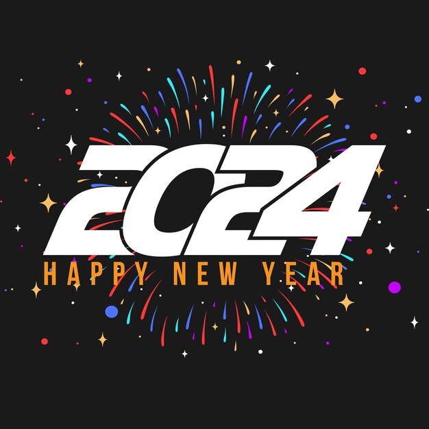 Diseño de camiseta de Año Nuevo Feliz Año Nuevo 2024 tipografía diseño de camiseta de año nuevo de vacaciones