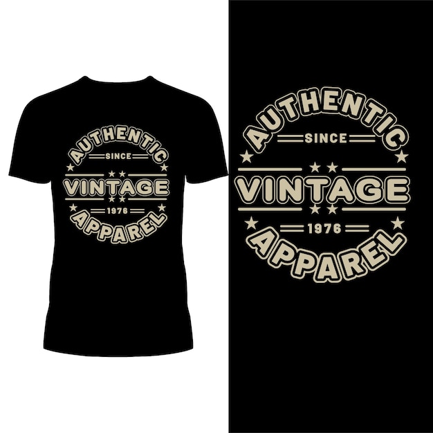 El diseño de la camiseta APPAREL AUTENTIC SINCE VINTAGE de 1976