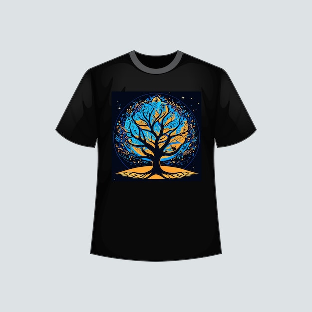 Un diseño de camiseta de árbol cósmico