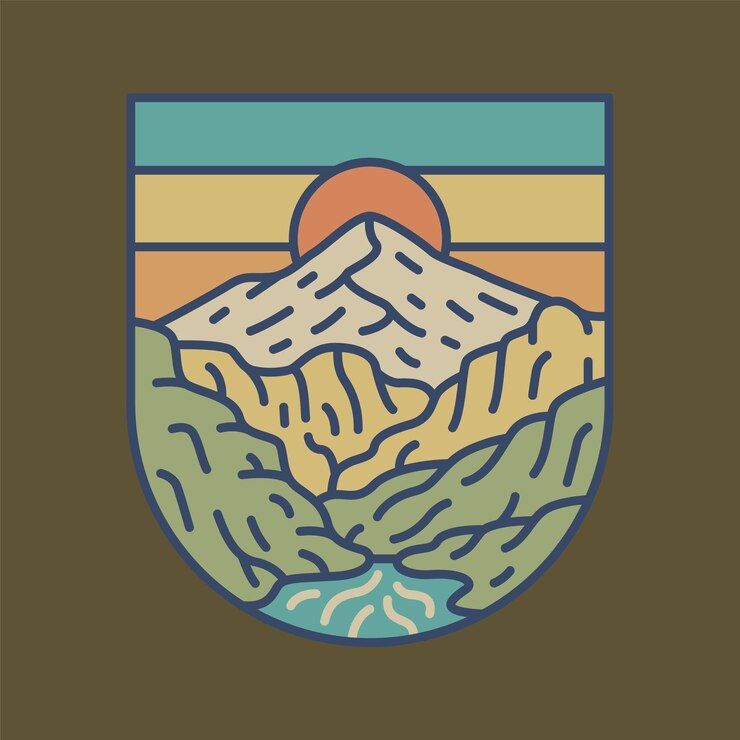 Vector diseño de camiseta de arte vectorial de ilustración gráfica de montañas