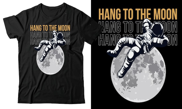 Diseño de camiseta de astronauta creativo azul oscuro