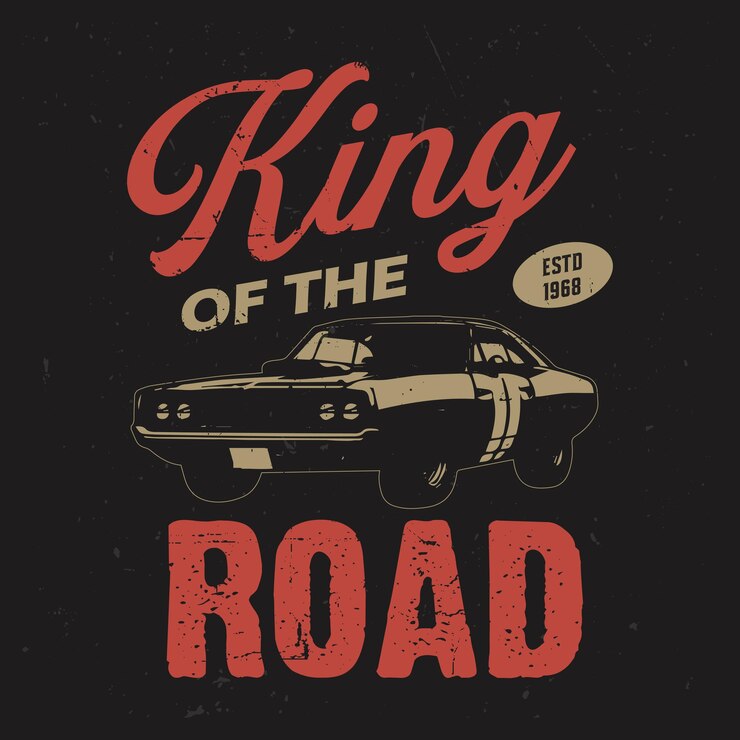 diseño de camiseta de automóvil clásico de garaje muscular etiqueta de cartel