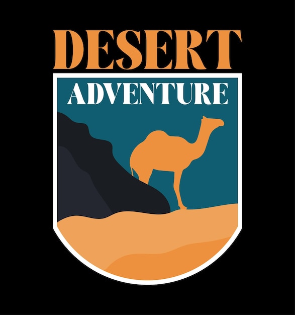 Diseño de camiseta de aventura en el desierto