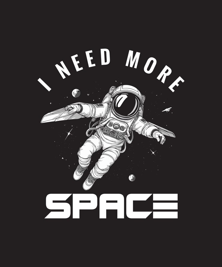 Diseño de camiseta de aventura espacial de astronauta