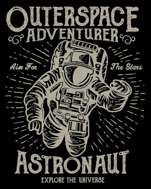 Diseño de camiseta de aventura en el espacio exterior