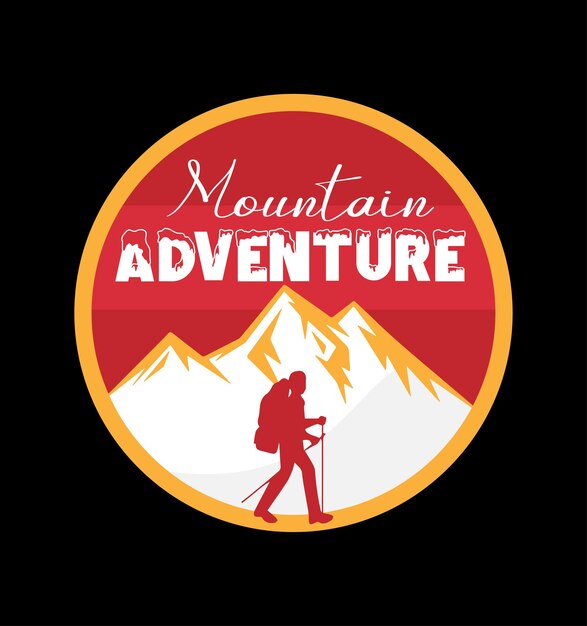 Diseño de camiseta de aventura de montaña