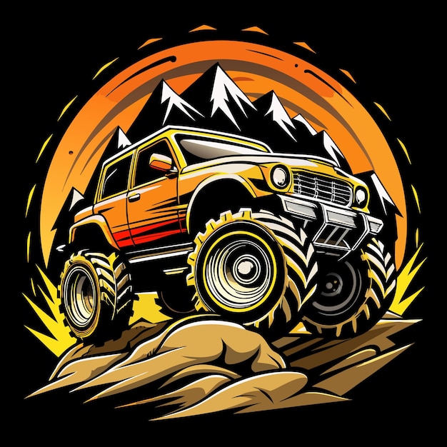 diseño de camiseta de aventura offroad arte vectorial