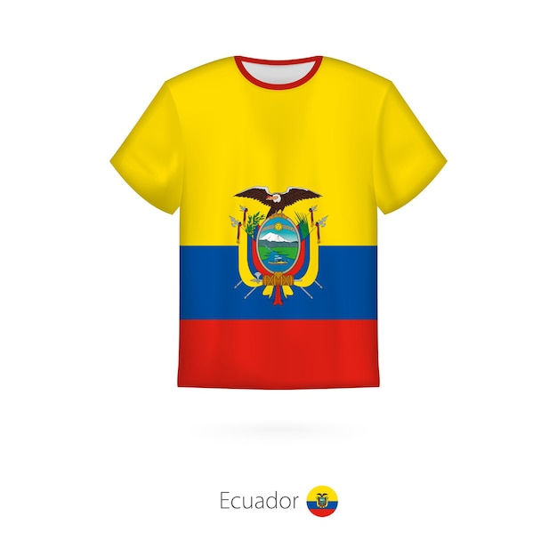 Diseño de camiseta con bandera de Ecuador Plantilla de vector de camiseta