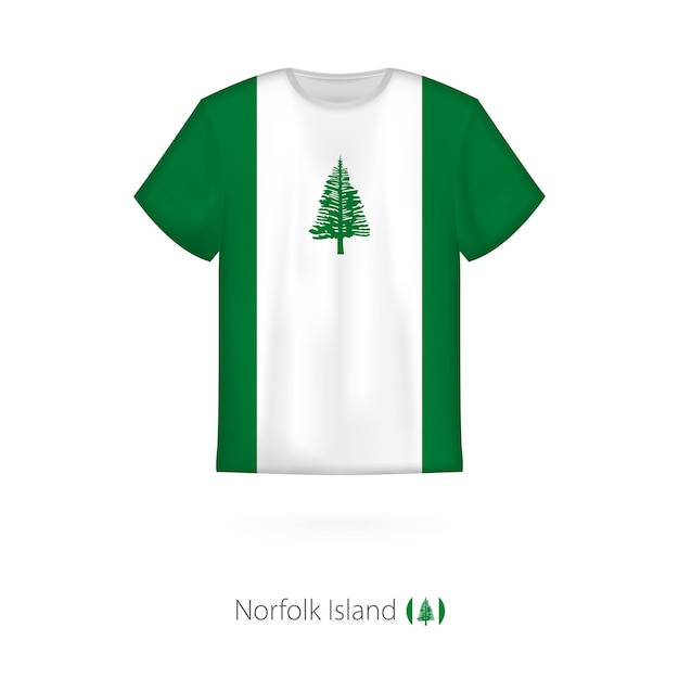 Diseño de camiseta con bandera de la isla de norfolk plantilla de vector de camiseta