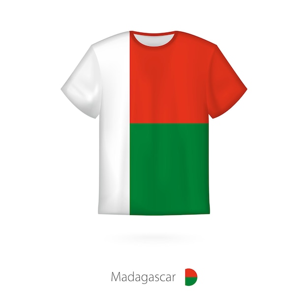 Diseño de camiseta con bandera de madagascar. plantilla de vector de camiseta.