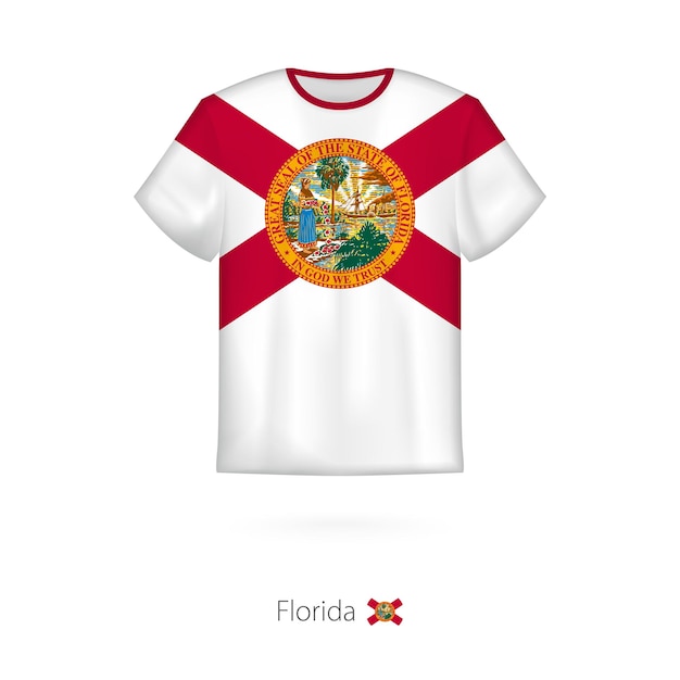 Diseño de camiseta con bandera de la plantilla de vector de camiseta de estado de Florida EE. UU.