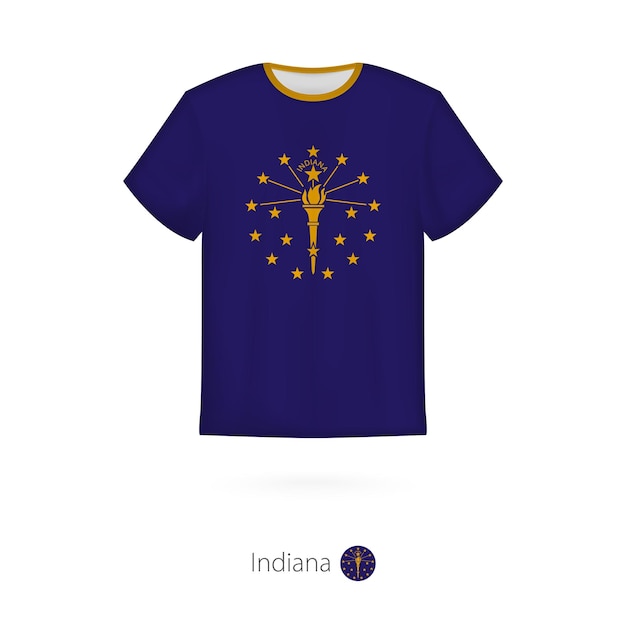 Diseño de camiseta con bandera de la plantilla de vector de camiseta de estado de indiana ee. uu.