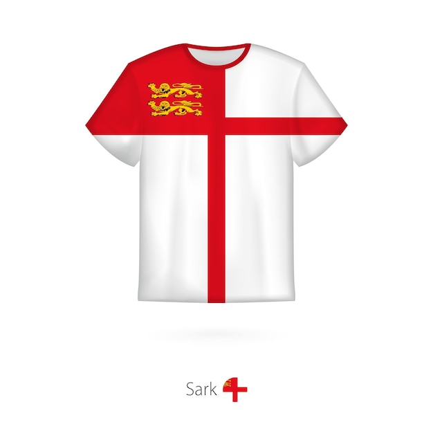 Diseño de camiseta con bandera de plantilla de vector de camiseta Sark