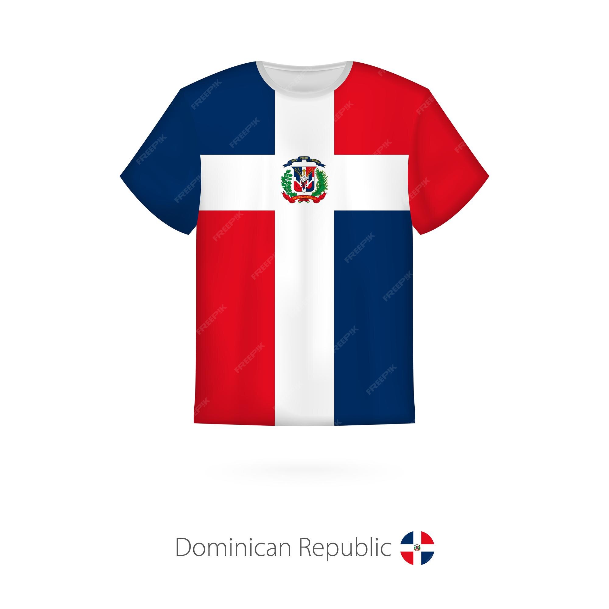 pronunciación Caracterizar Lanzamiento Diseño de camiseta con bandera de república dominicana plantilla de vector  de camiseta | Vector Premium