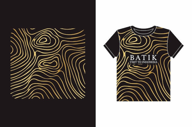 Diseño de camiseta de batik de madera abstracto