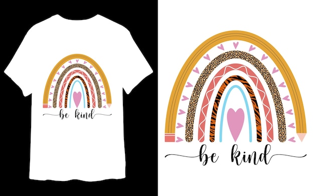 Vector diseño de camiseta be kind rainbow