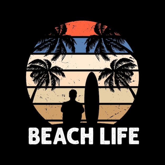 Diseño de camiseta de beach life