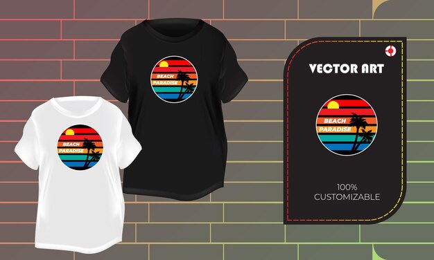 Diseño de camiseta de Beach Paradise Diseño de ropa de verano de California