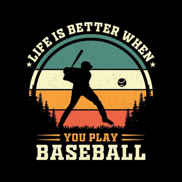 Vector diseño de camiseta de béisbol, diseño de camiseta de béisbol vintage.