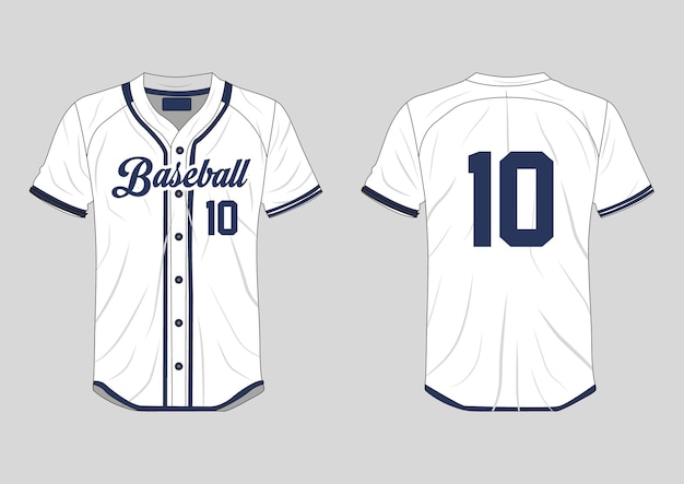 Diseño de la camiseta de béisbol frente y atrás