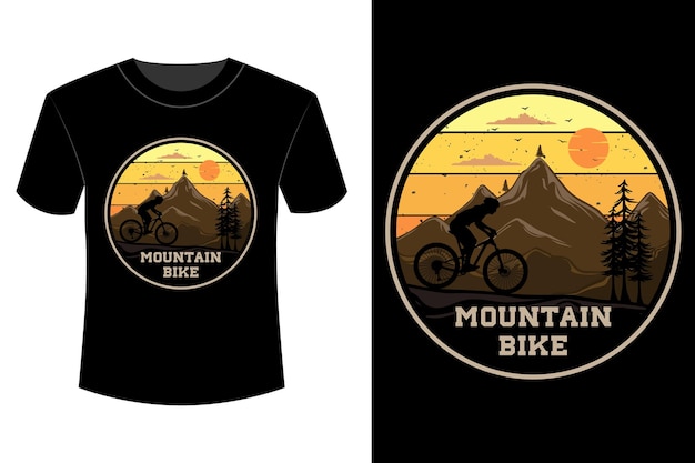 Diseño de camiseta de bicicleta de montaña vintage retro