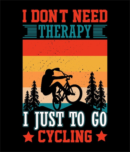 Diseño de camiseta de bicicleta vintage de montaña.