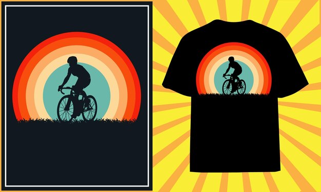 Diseño de camiseta de bicicleta vintage retro de bicicleta de montaña vector premium