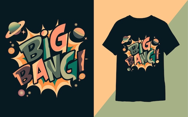 Diseño de camiseta big bang diseño colorido abstracto