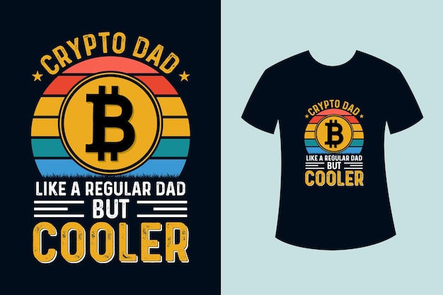 Diseño de camiseta bitcoin crypto dad para el día del padre