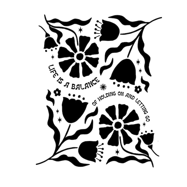 El diseño de la camiseta Boho Retro Flowers es un vector de tipografía.