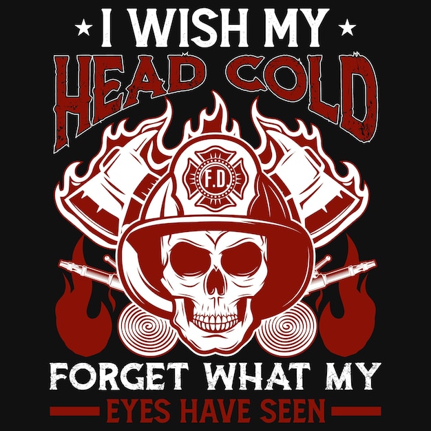 Diseño de camiseta de bomberos.