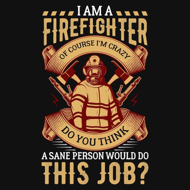 Vector diseño de camiseta de bomberos.