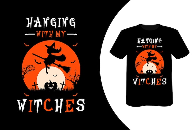 Diseño de camiseta de brujas de halloween