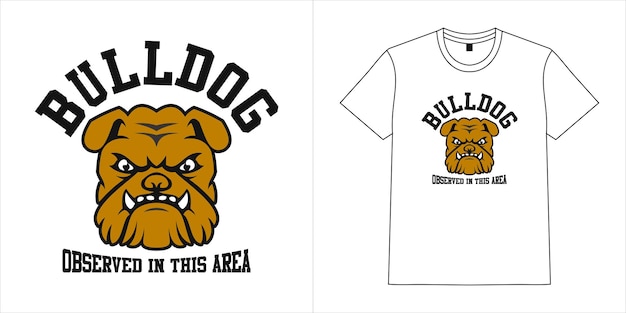 diseño de camiseta de bulldog vectorial con icono de perro para su marca