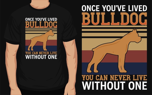 Diseño de camiseta de bulldog