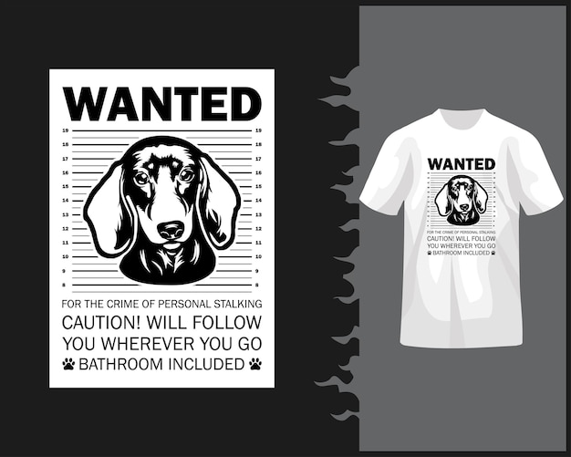 Diseño de camiseta de búsqueda de perro acosador personal