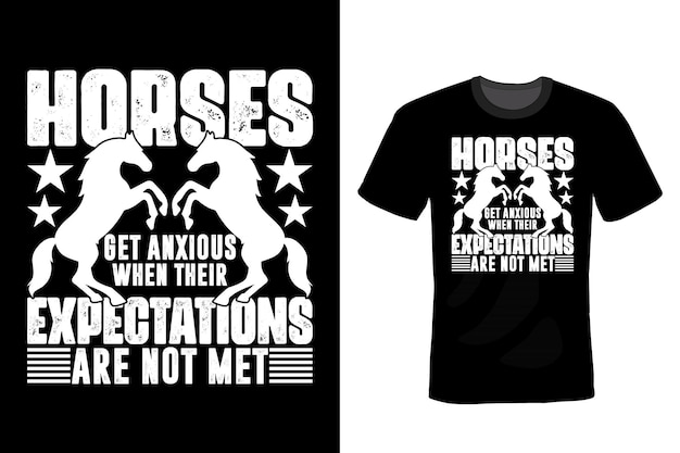 Diseño de camiseta de caballo, tipografía, vintage.