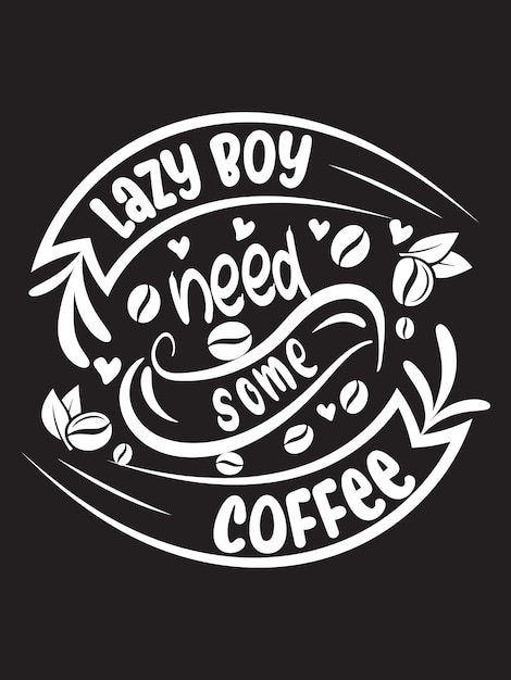 Diseño de camiseta de café, elemento de camiseta de café