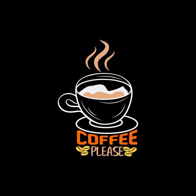 Diseño de camiseta de café Ilustración de vector de tipografía de café
