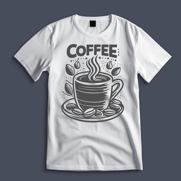 Diseño de camiseta de café negra