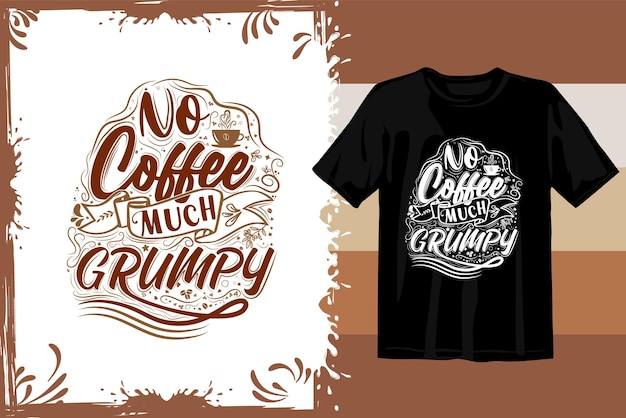 Vector diseño de camiseta de café retro. café ondulado svg. tipografía café diseño gráficos vectoriales