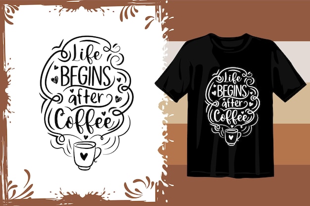 Vector diseño de camiseta de café retro. café ondulado svg. tipografía café diseño gráficos vectoriales