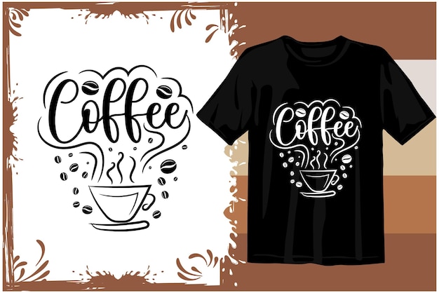Diseño de camiseta de café retro. Café ondulado SVG. tipografía café diseño gráficos vectoriales